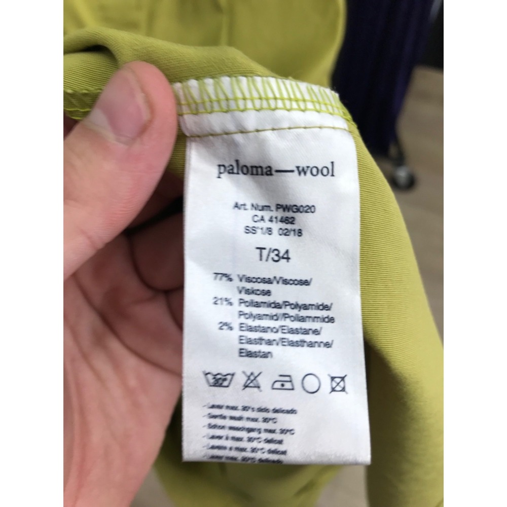 Paloma Wool Womens Short Sleeve Sheath Dress XS/34 Green Viscose Blend - Picture 6 of 8